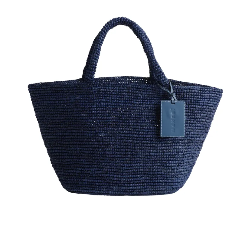 manebi vintage navy new panier tote made by minnow