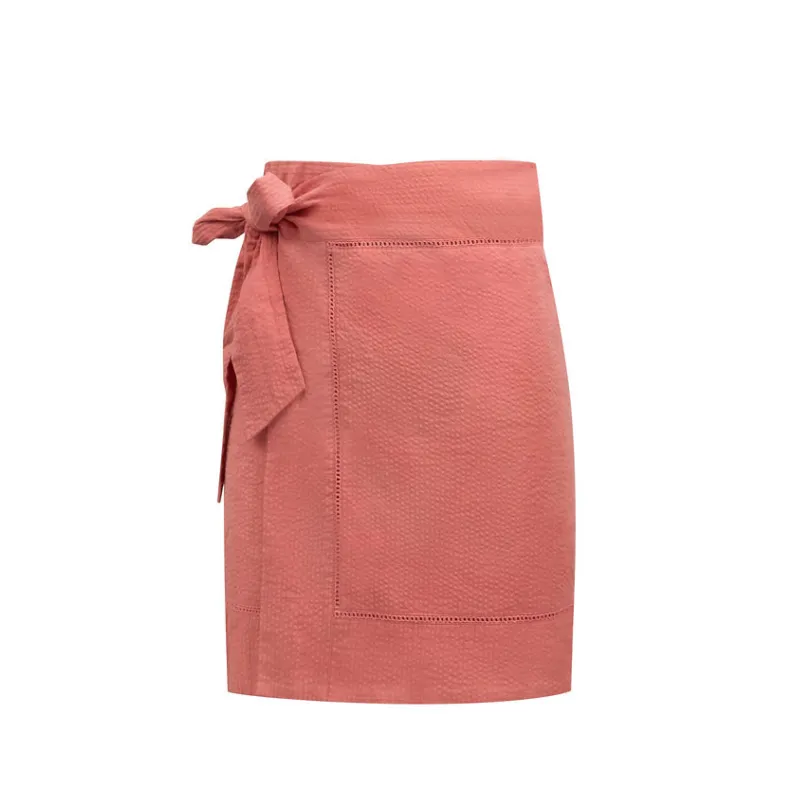 women's sailor red seersucker pareo made by minnow