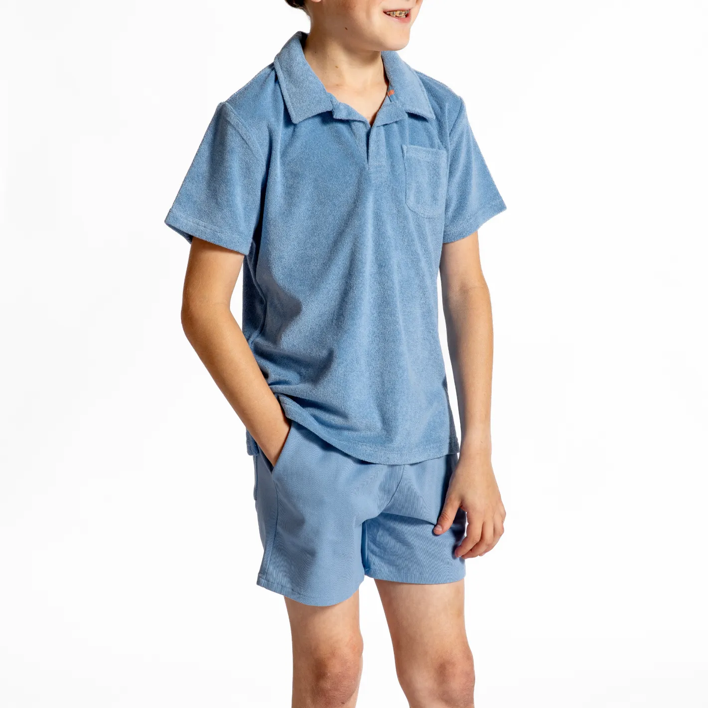 boys surfside blue french terry polo sold by minnow product image thumbnail 5