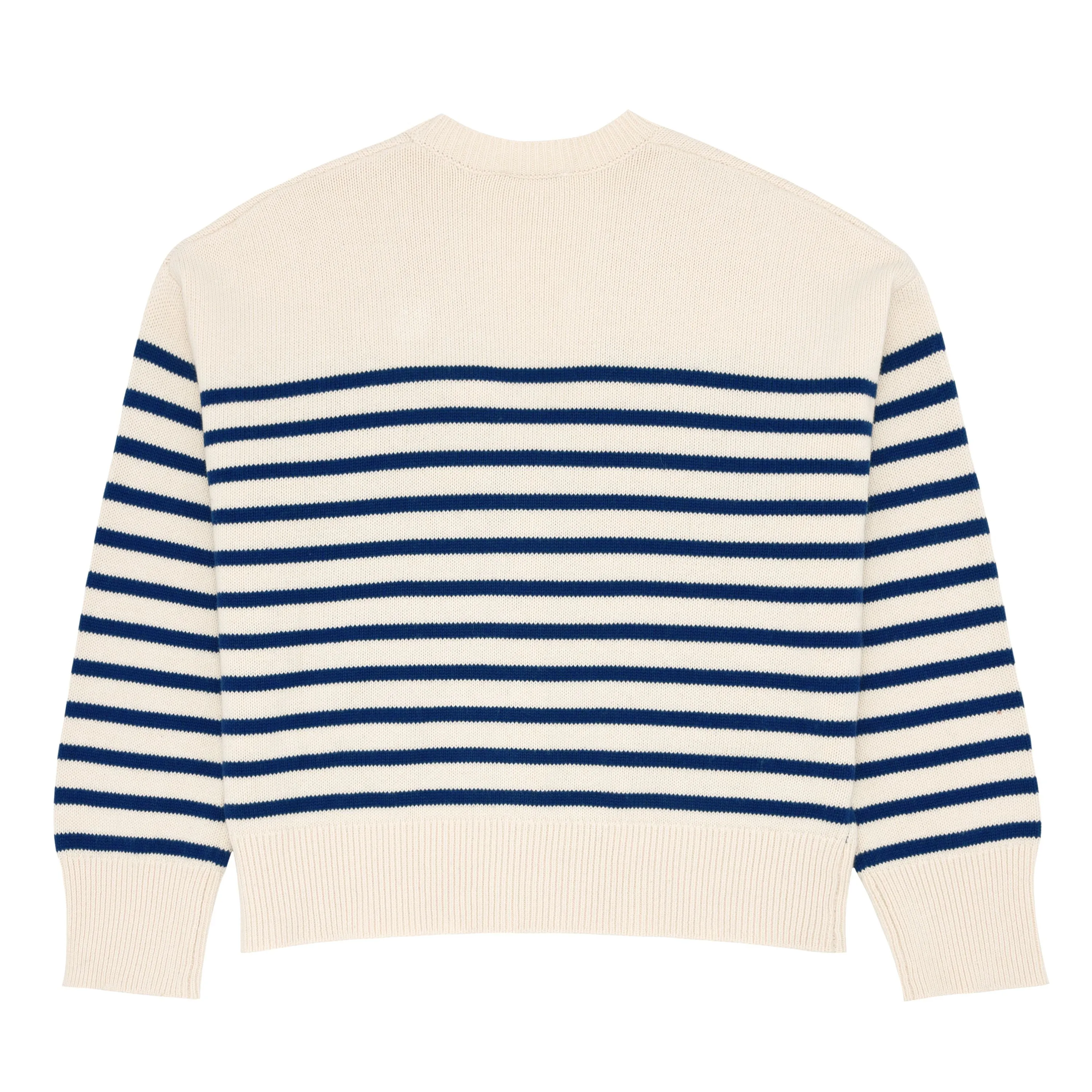 women's breton stripe v-neck knit cardigan sold by minnow product image thumbnail 2