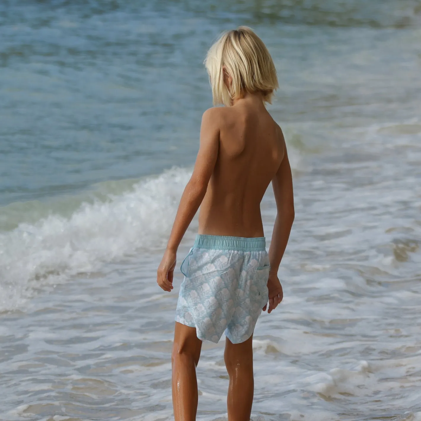 boys plumeria quilt boardie with side pockets sold by minnow product image thumbnail 4