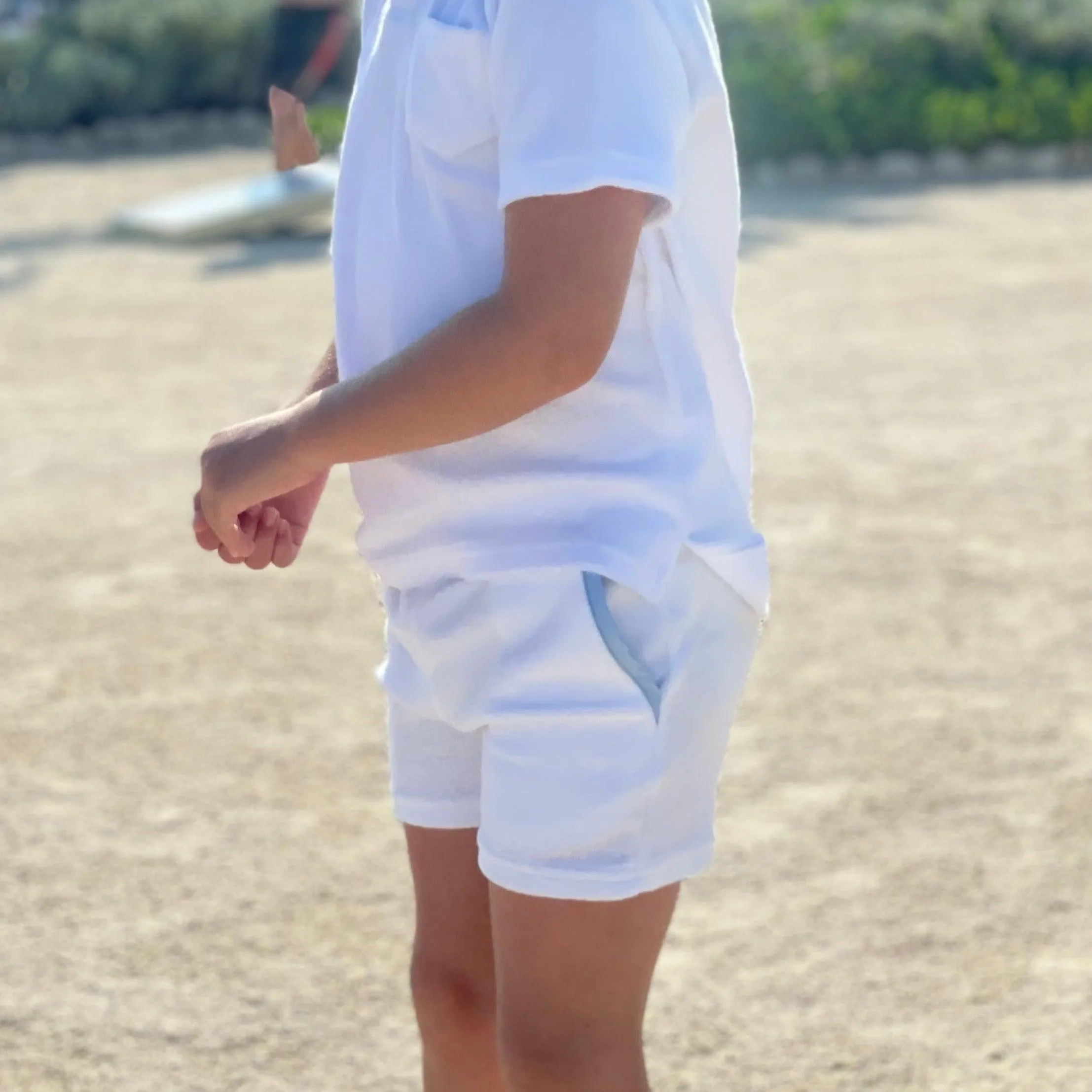 boys white french terry short sold by minnow product image thumbnail 3
