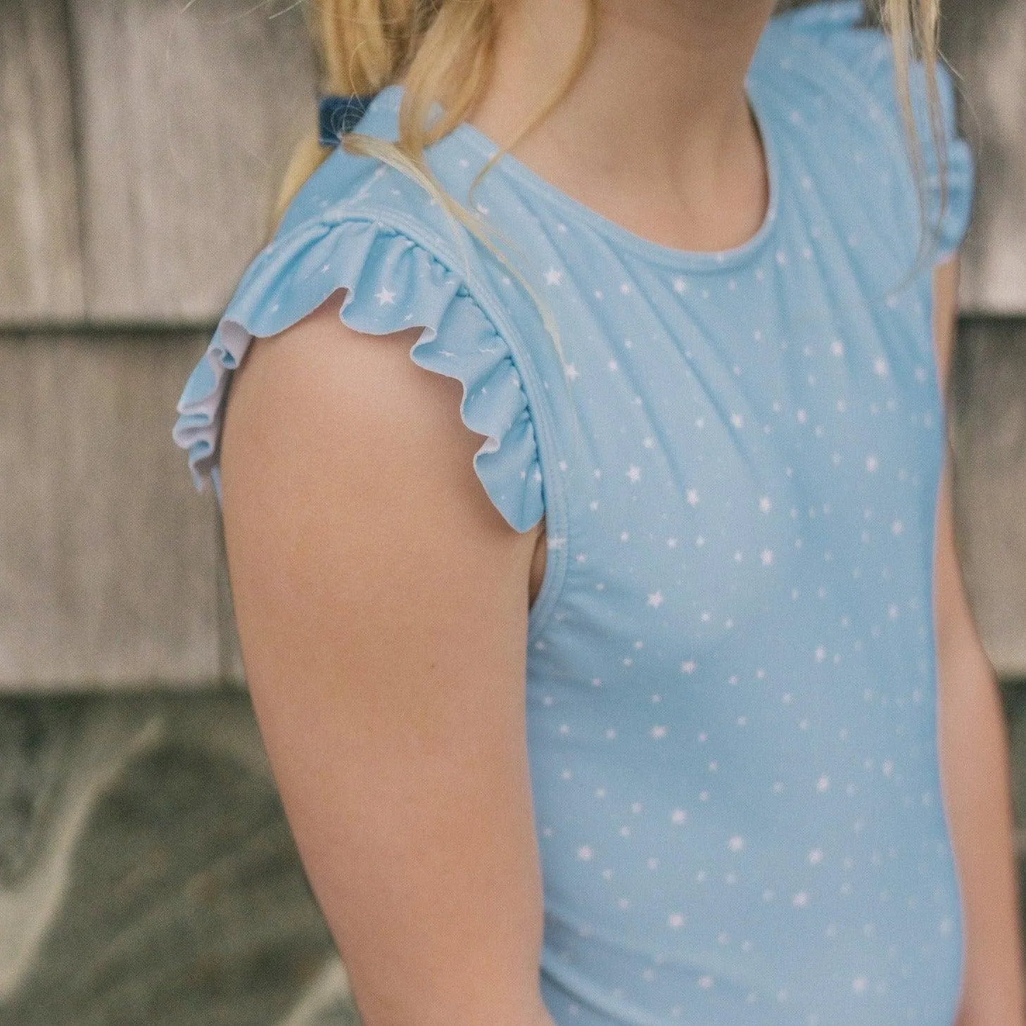 girls atlantic star ruffle sleeve rashguard one piece sold by minnow product image thumbnail 2