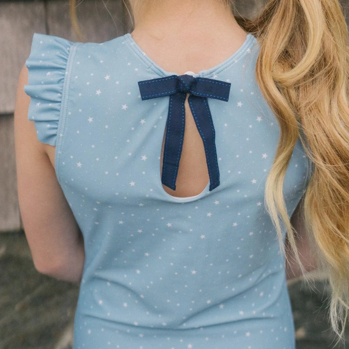 girls atlantic star ruffle sleeve rashguard one piece sold by minnow product image thumbnail 3