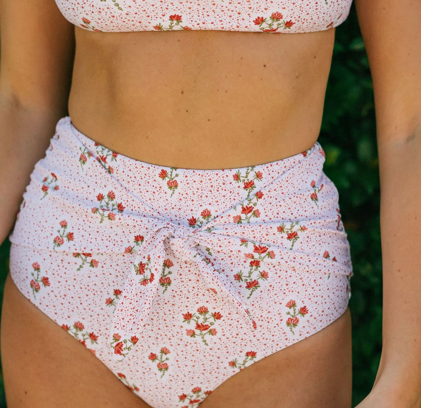 women's raspberry red high waist bikini bottom sold by minnow product image thumbnail 2