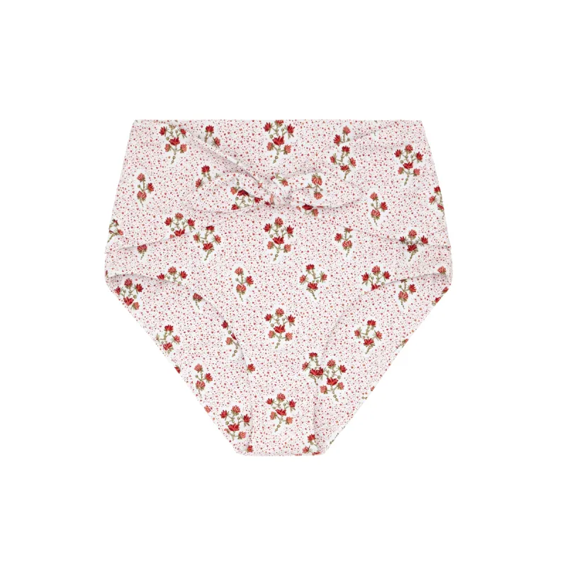 women's raspberry red high waist bikini bottom sold by minnow
