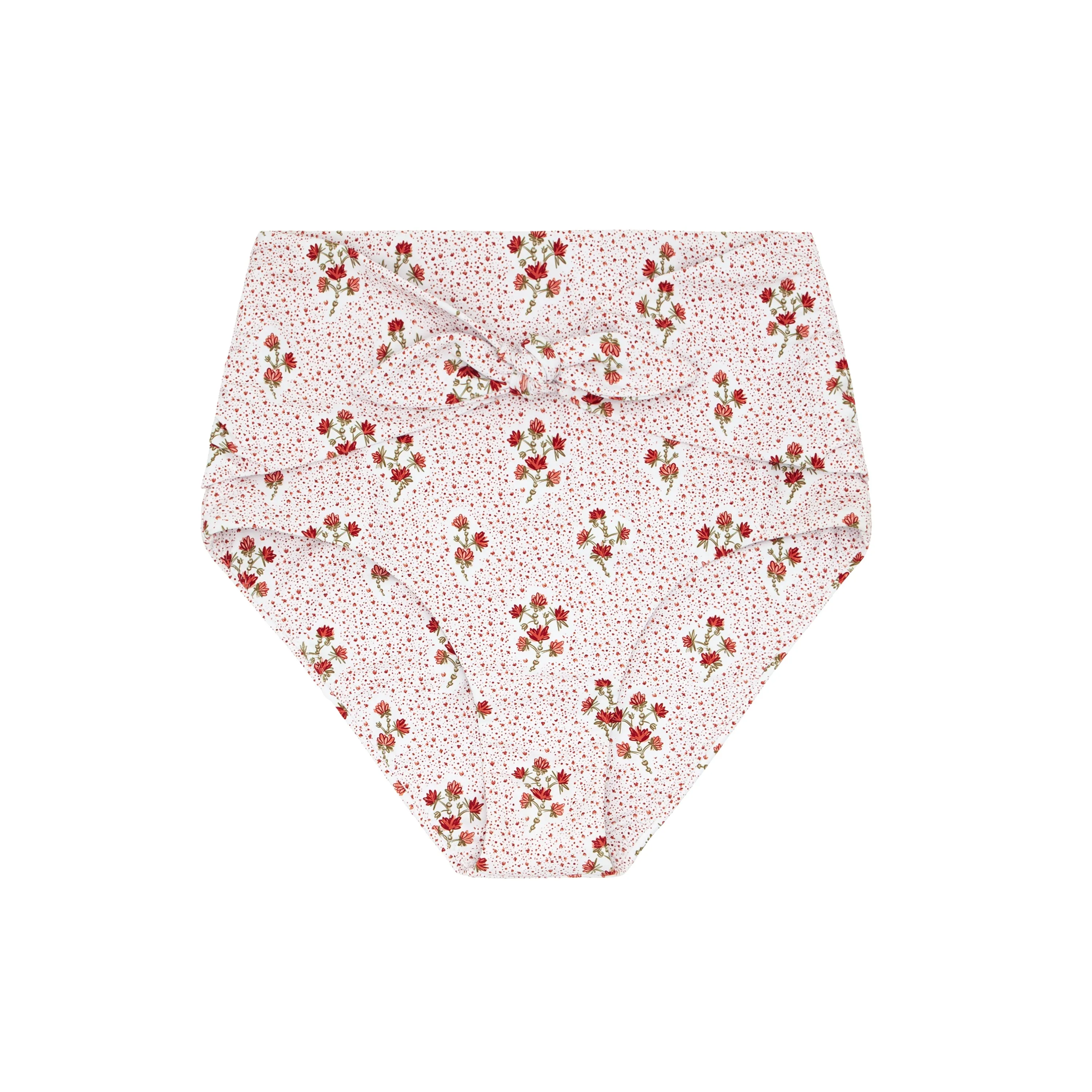 women's raspberry red high waist bikini bottom sold by minnow