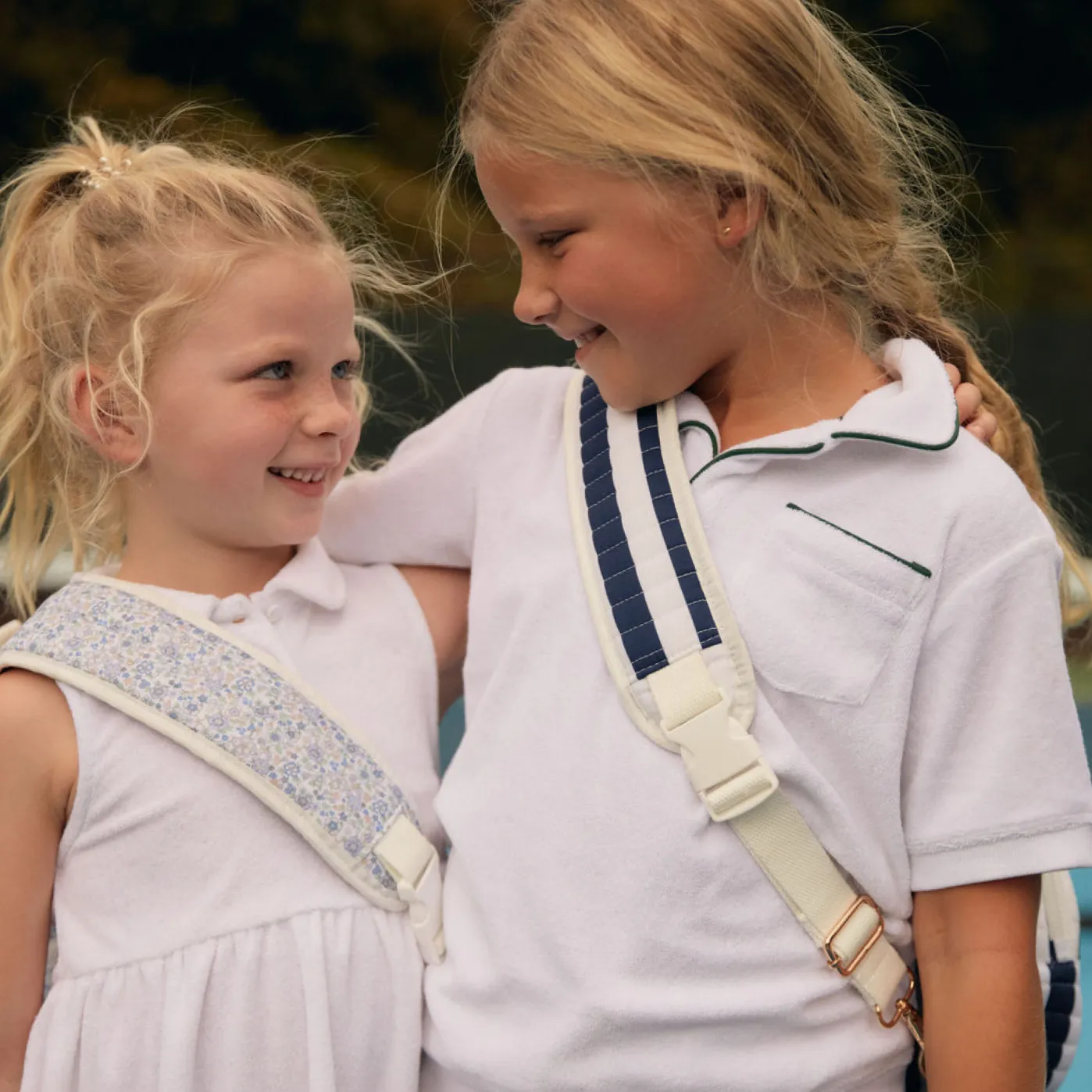 unisex white terry polo with ribbed hem sold by minnow product image thumbnail 5