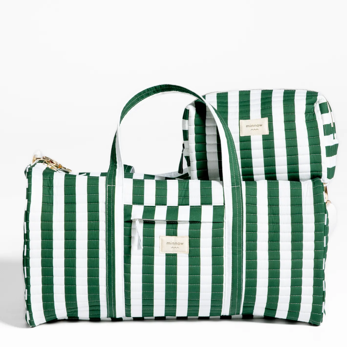charleston green cabana stripe weekender bag sold by minnow product image thumbnail 3