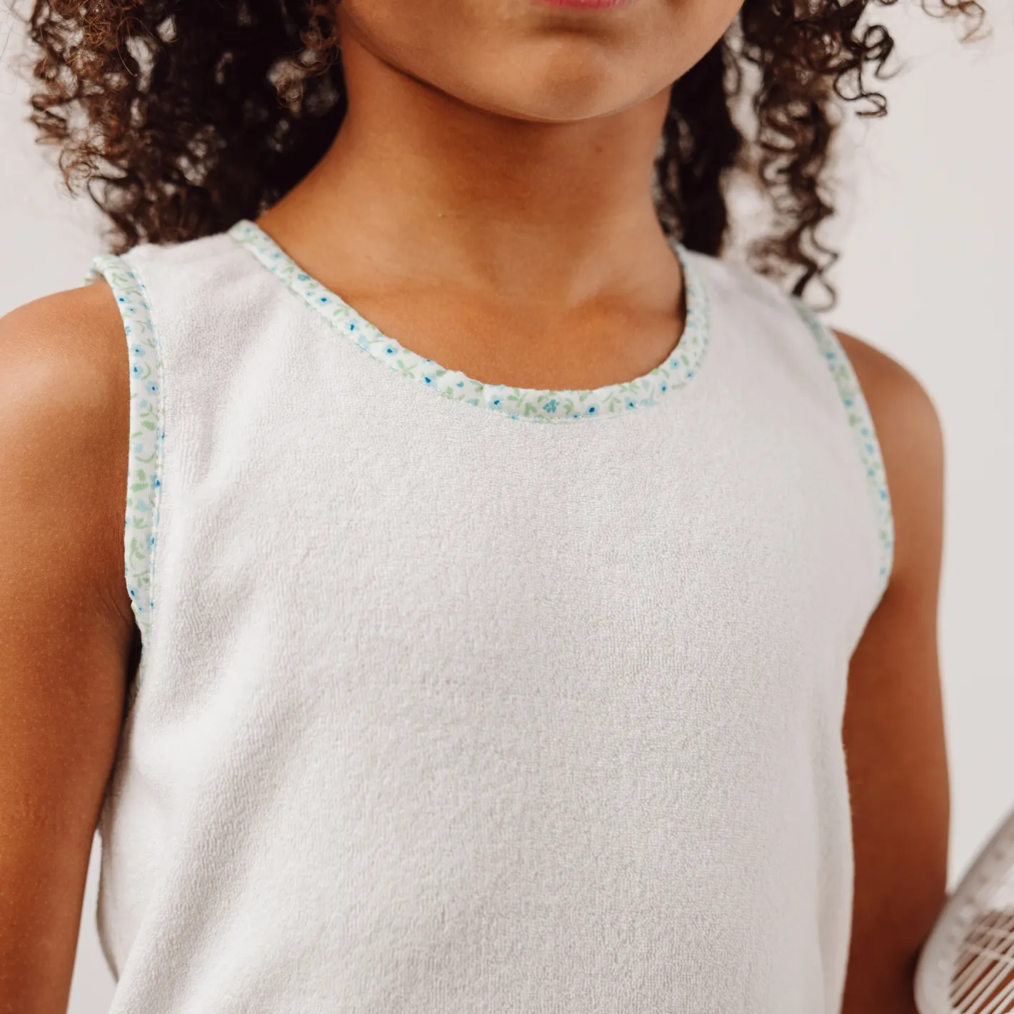 girls white french terry tank top sold by minnow product image thumbnail 3
