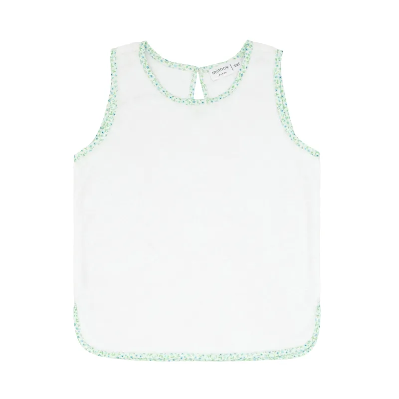 girls white french terry tank top made by minnow
