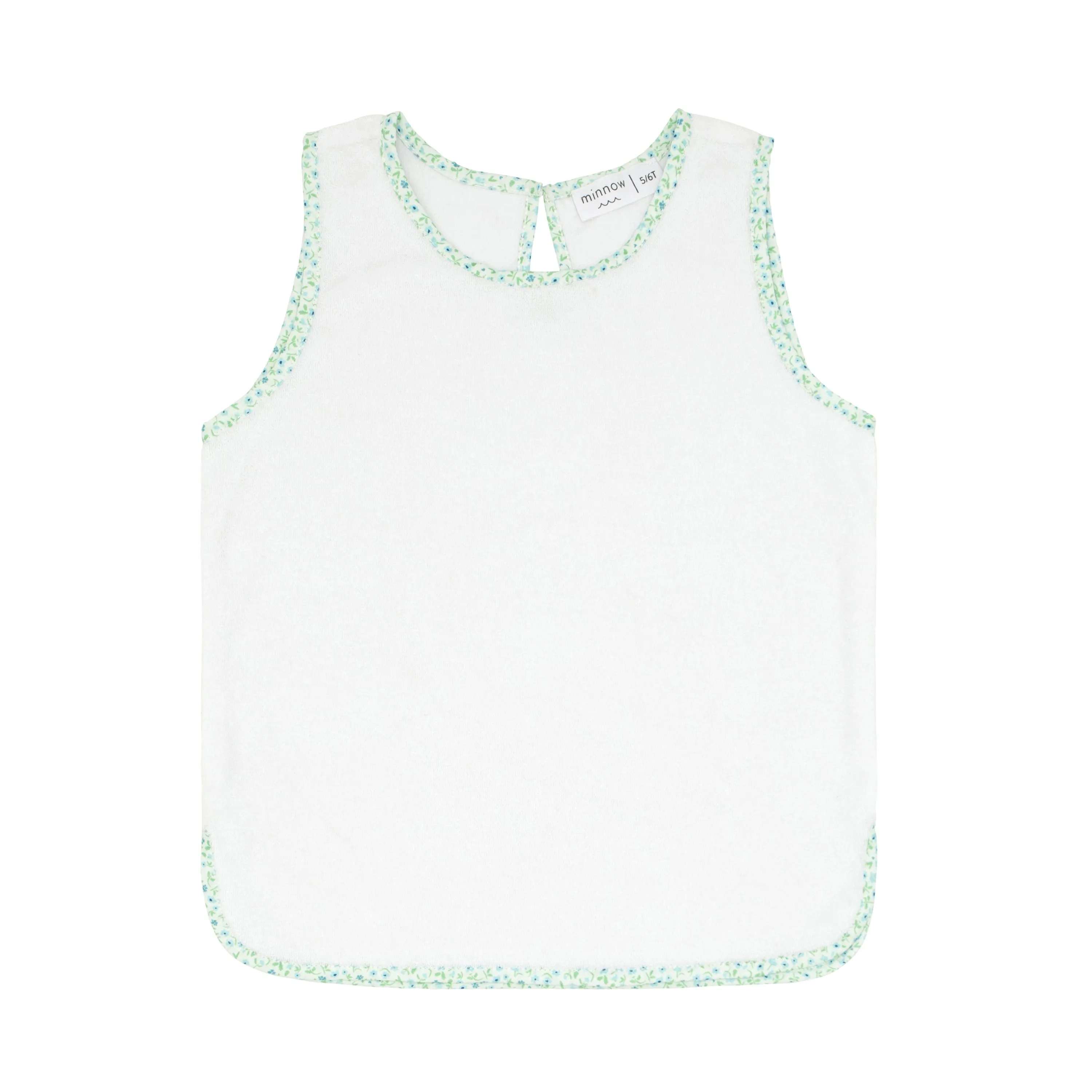 girls white french terry tank top sold by minnow