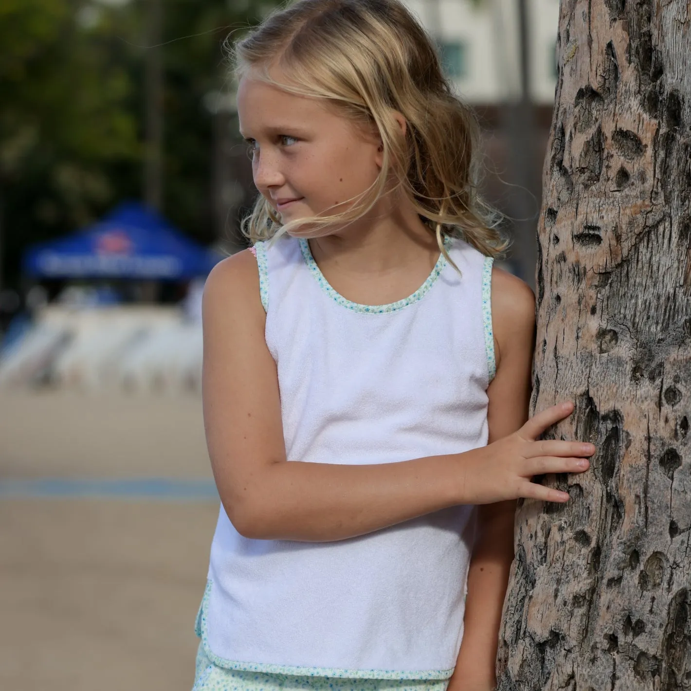 girls white french terry tank top sold by minnow product image thumbnail 2