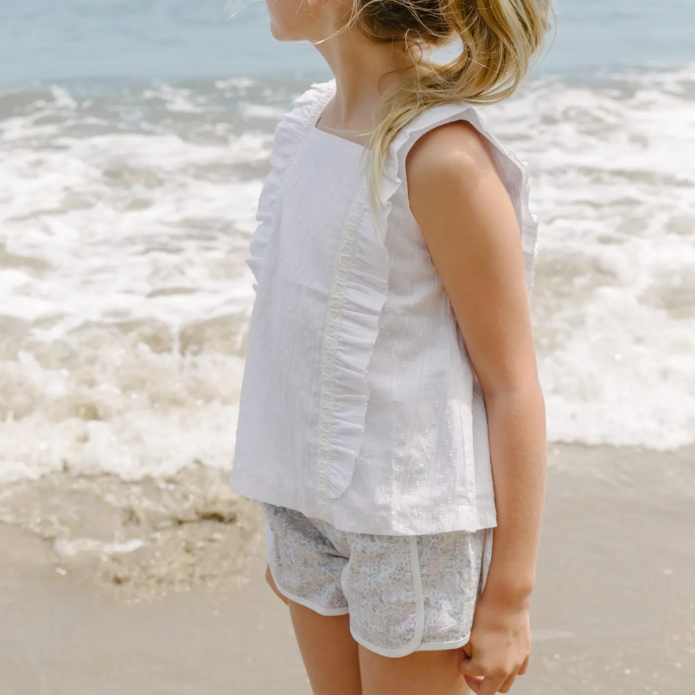 girls gardenia swiss dot ruffle pinafore blouse sold by minnow product image thumbnail 4
