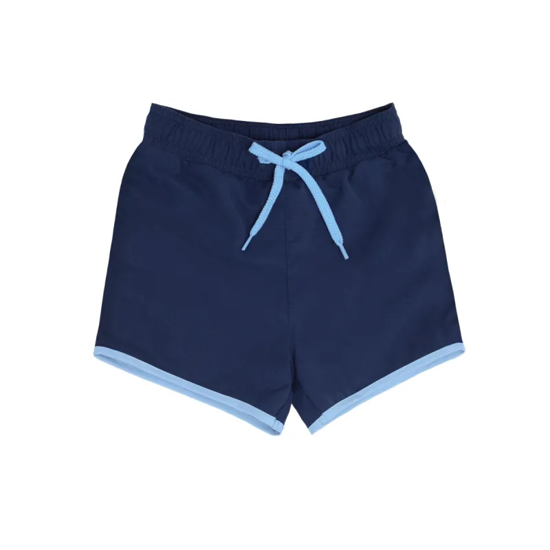 boys navy boardie sold by minnow
