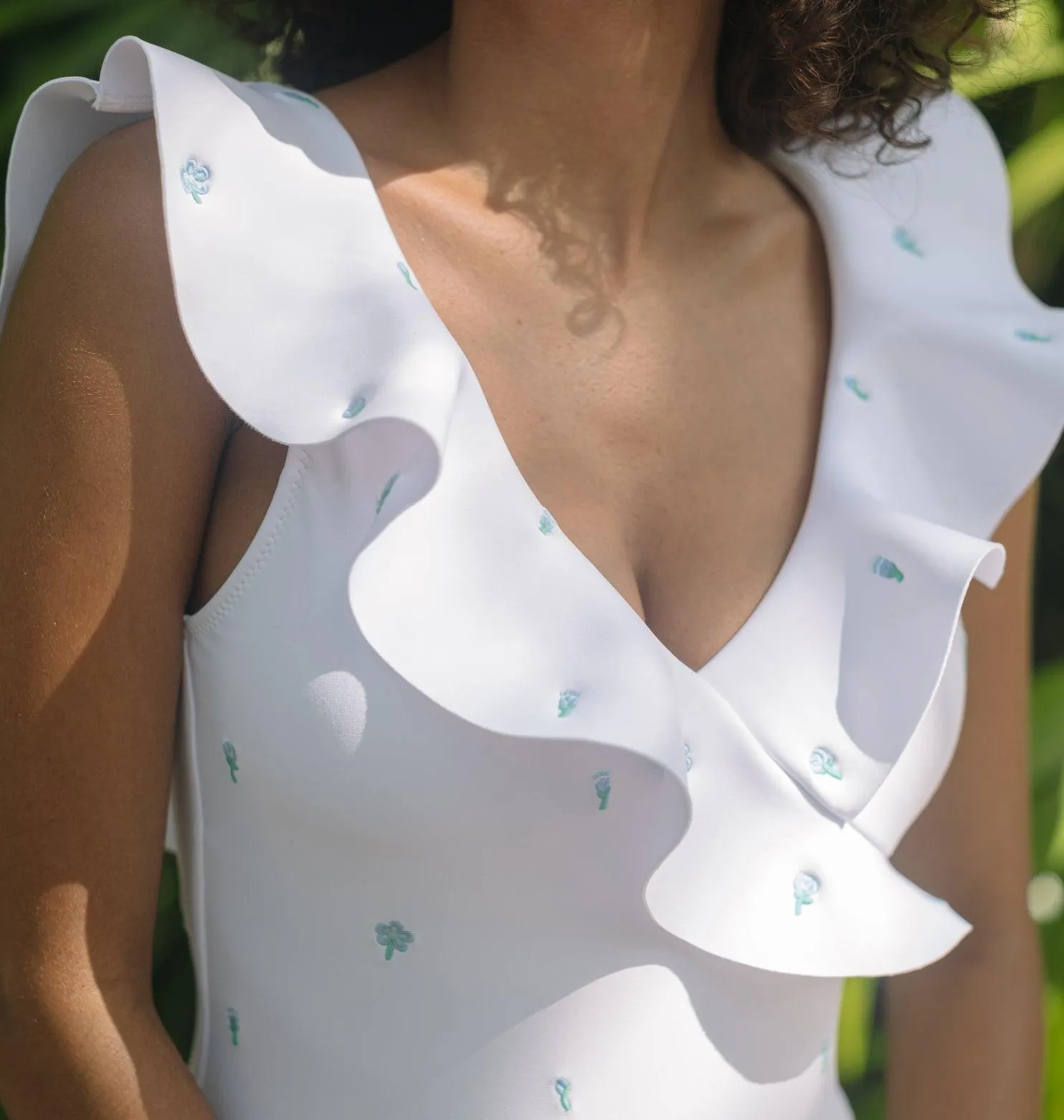 minnow x fanm mon women's coconut grove white ruffle one piece sold by minnow product image thumbnail 3