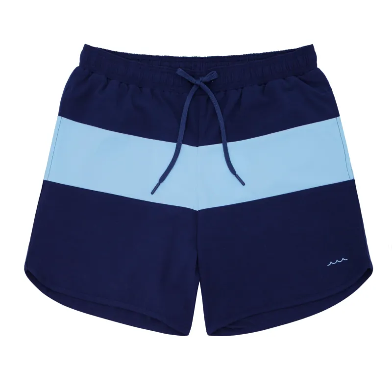 men's navy colorblock boardie made by minnow