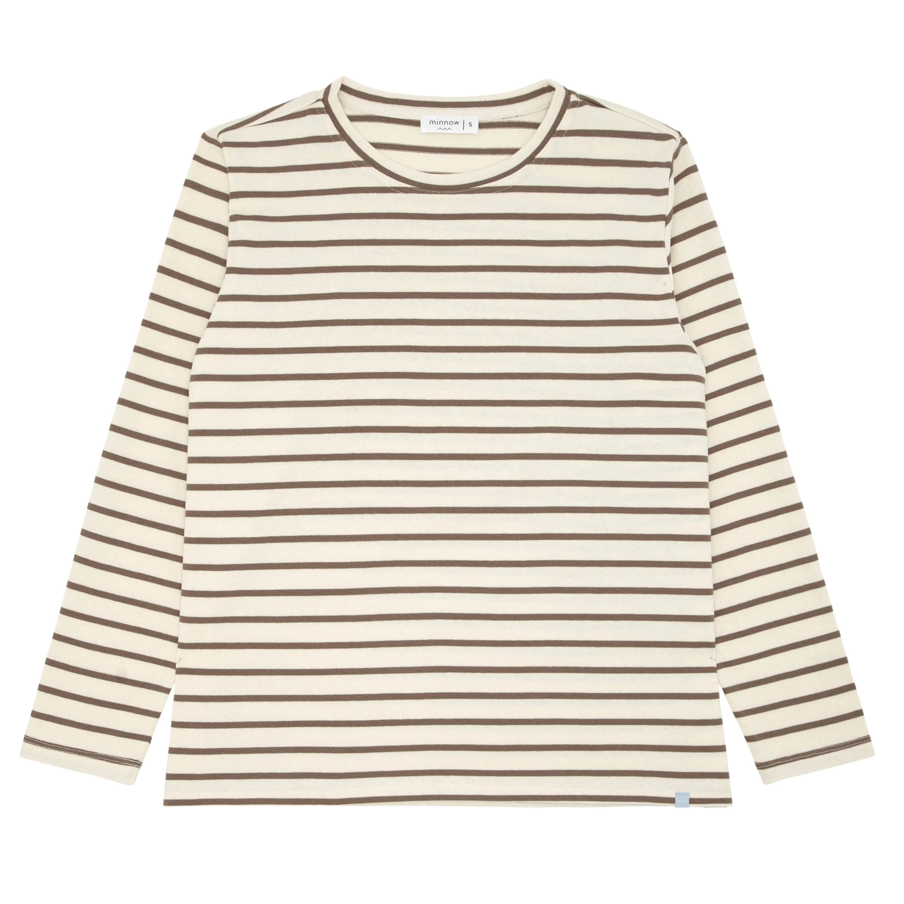 women's mocha stripe long sleeve tee sold by minnow
