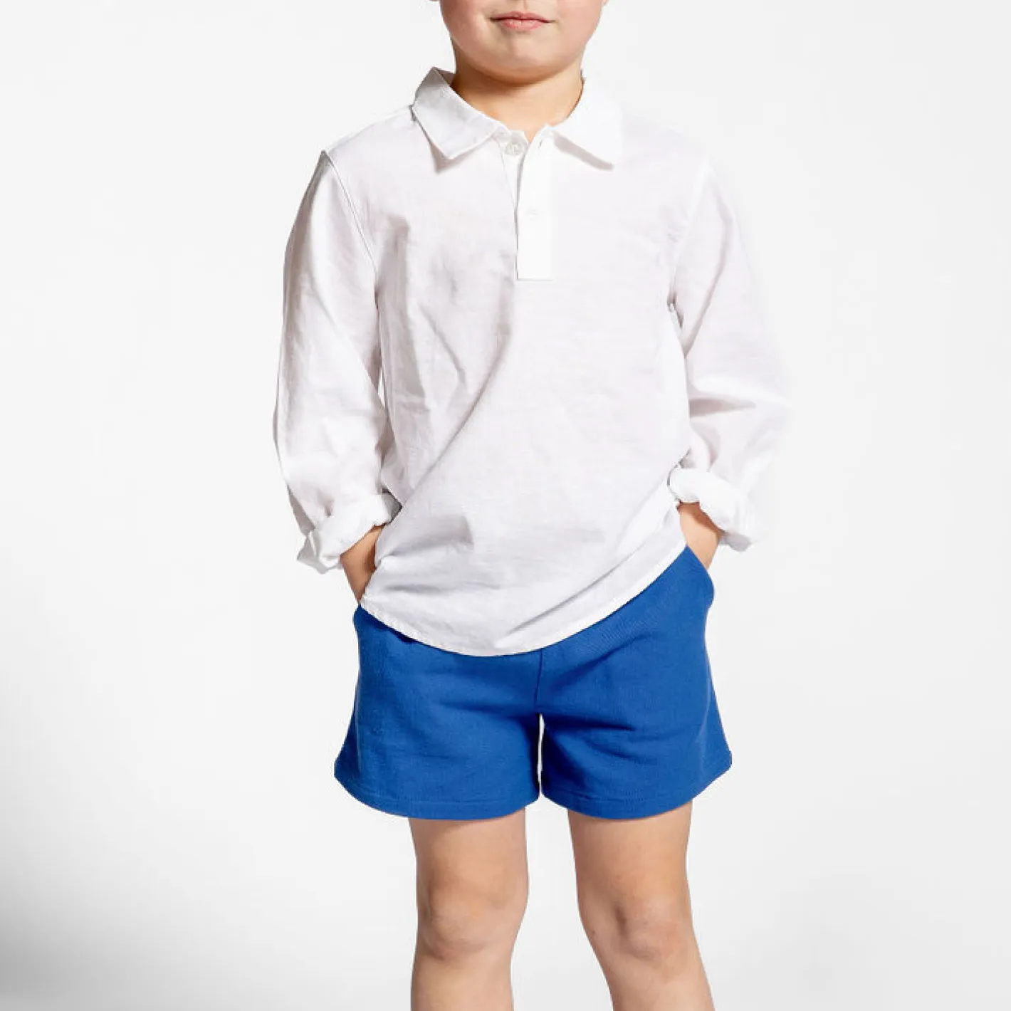 boys white long sleeve pop-over shirt sold by minnow product image thumbnail 2