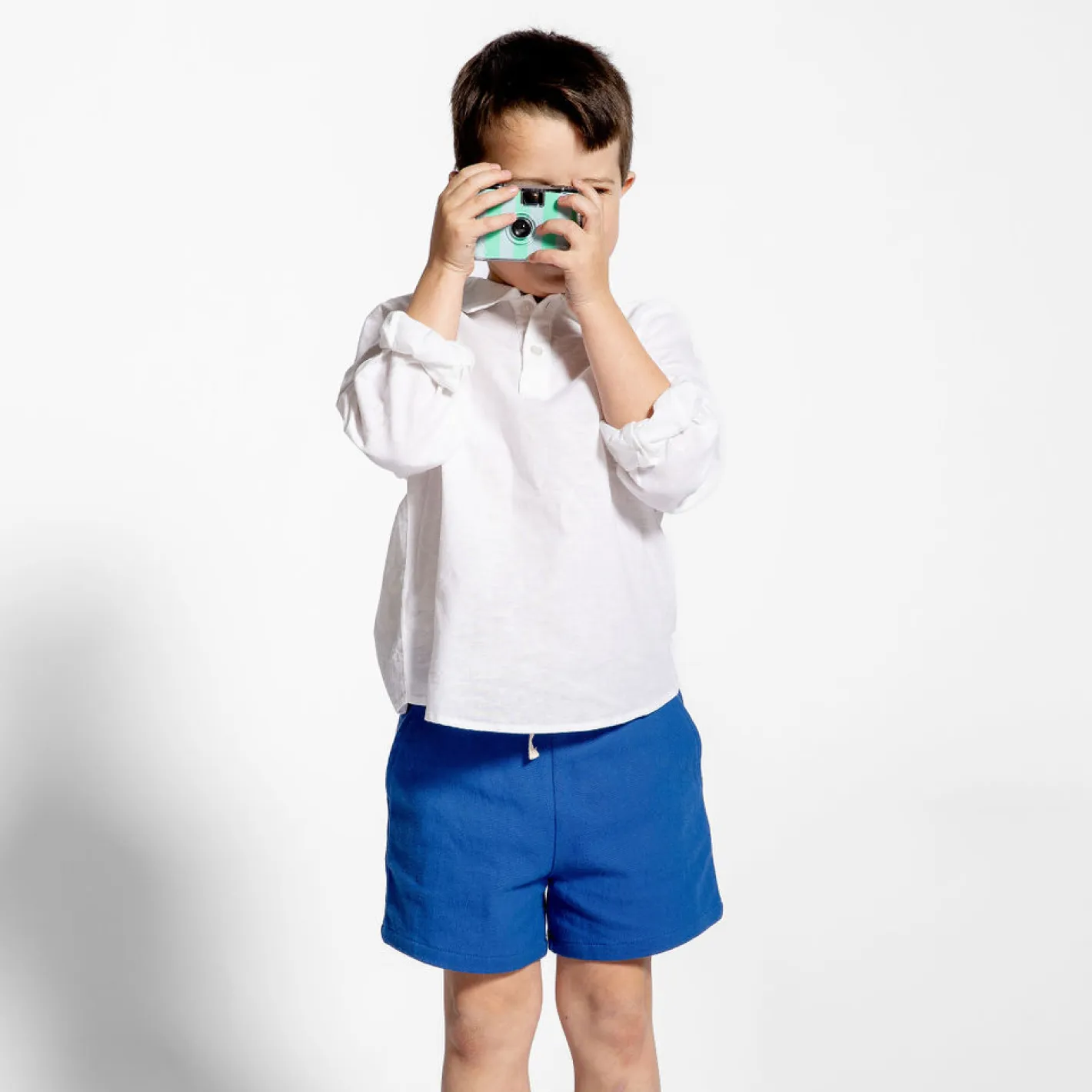 boys white long sleeve pop-over shirt sold by minnow product image thumbnail 4
