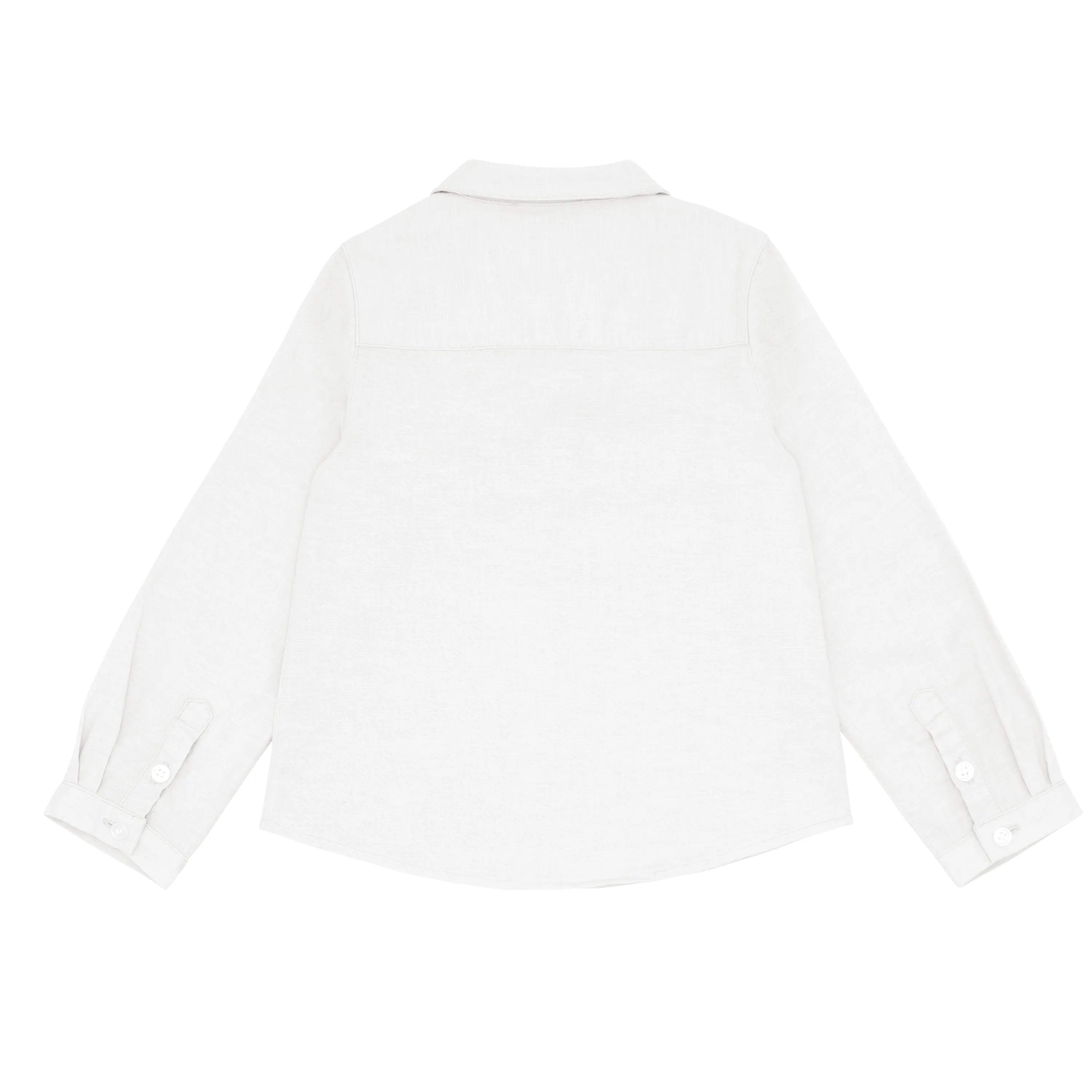 boys white long sleeve pop-over shirt sold by minnow product image thumbnail 5