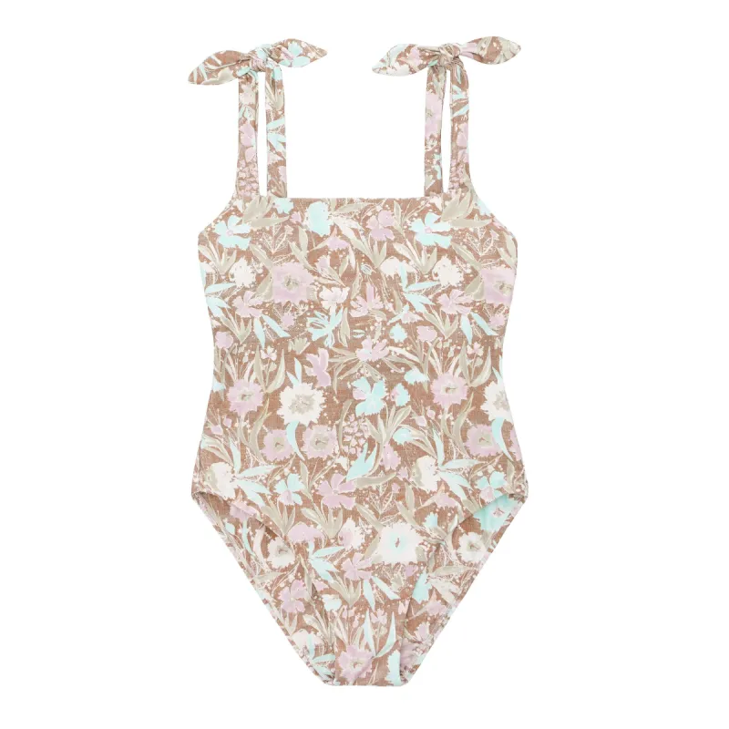 women's cypress floral tie knot one piece sold by minnow