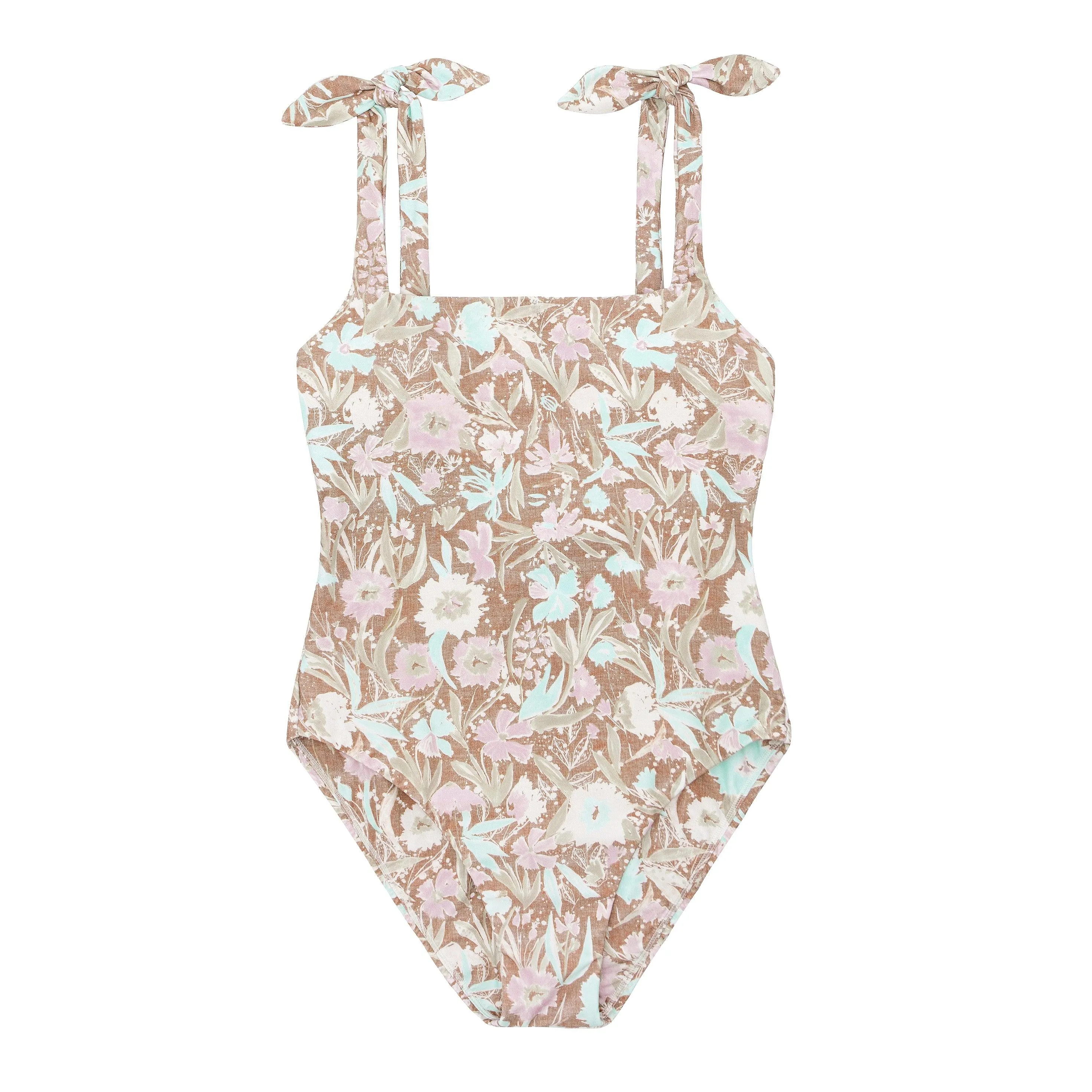women's cypress floral tie knot one piece sold by minnow
