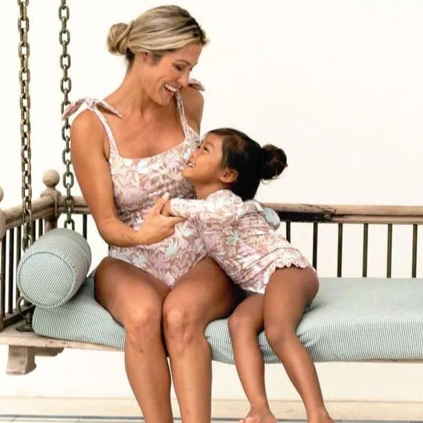 women's cypress floral tie knot one piece sold by minnow product image thumbnail 2