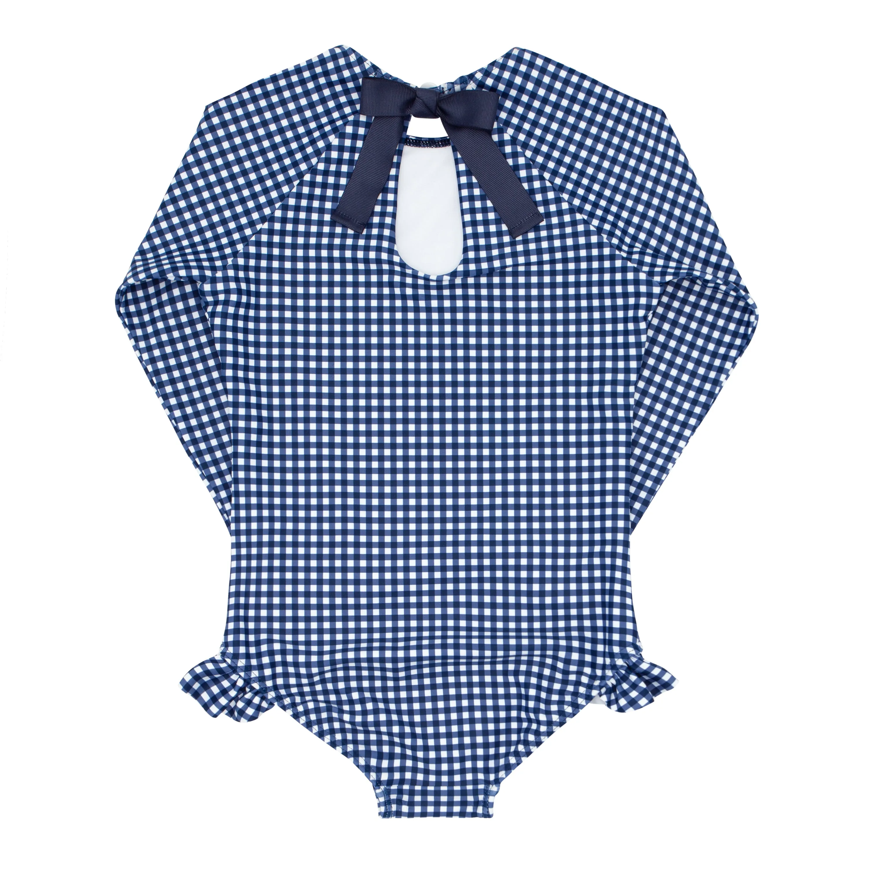 girls navy gingham rashguard one piece sold by minnow product image thumbnail 5