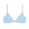 women's surfside blue crinkle gingham scoop neck bikini top sold by minnow