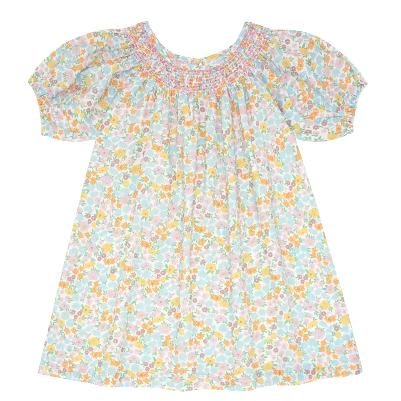 girls hawaiian floral raglan sleeve smocked dress sold by minnow
