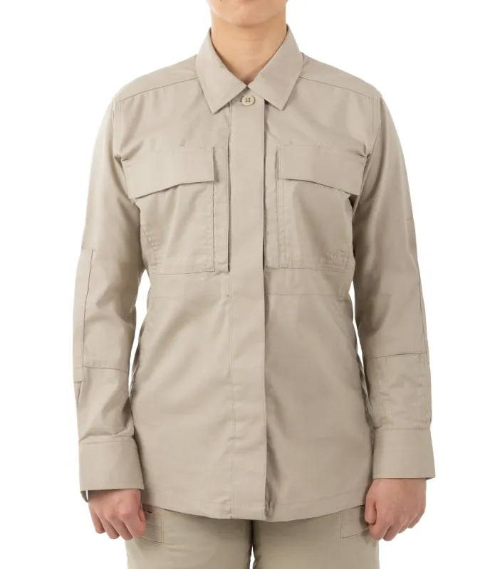 Women's V2 BDU Long Sleeve Shirt - Khaki made by First Tactical