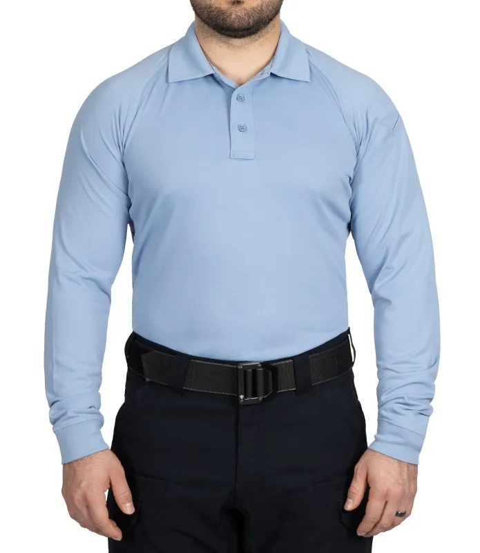 Men's Performance Long Sleeve Polo / Medium Blue sold by First Tactical