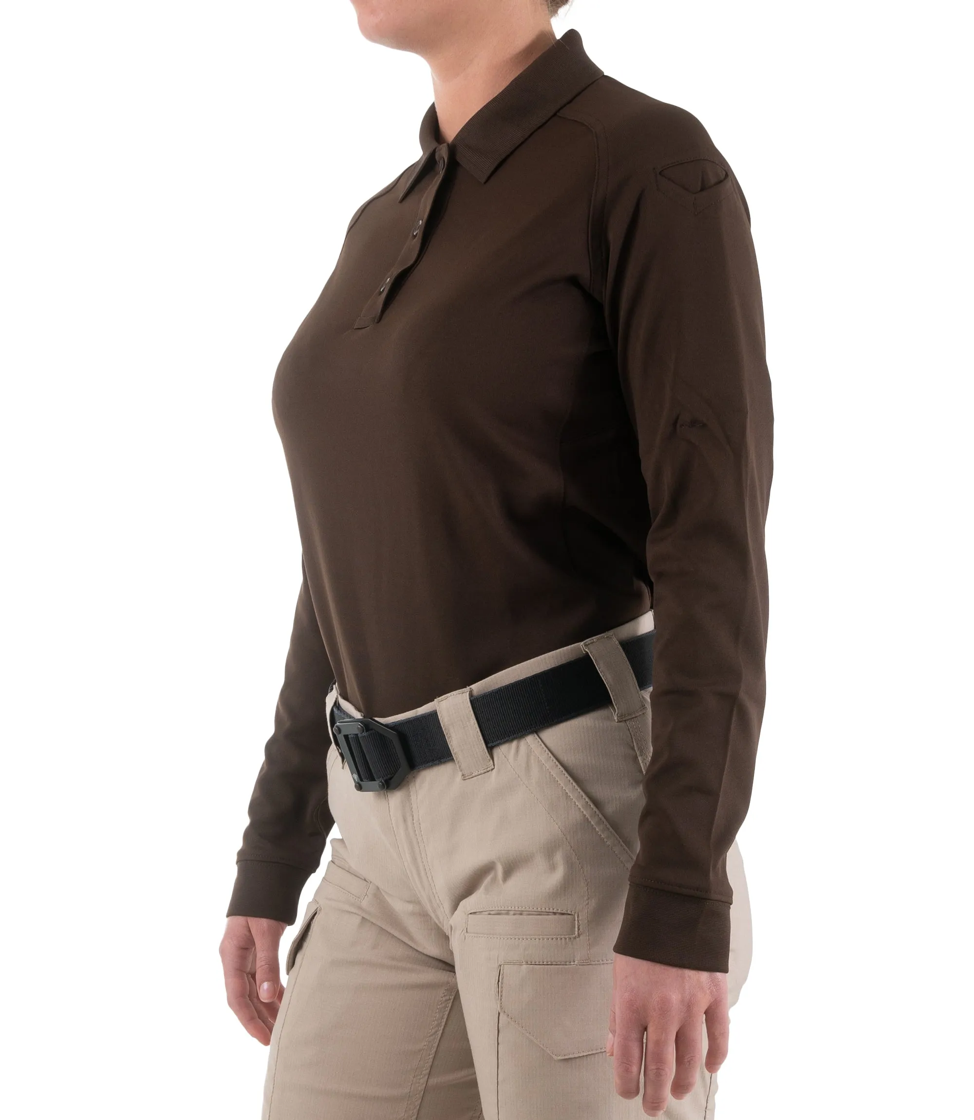 Women's Performance Long Sleeve Polo - Kodiak Brown sold by First Tactical product image thumbnail 2