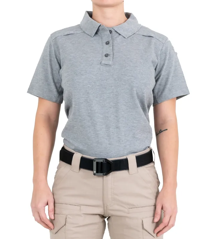 Women's Cotton Short Sleeve Polo - Heather Grey, Black, & Khaki made by First Tactical