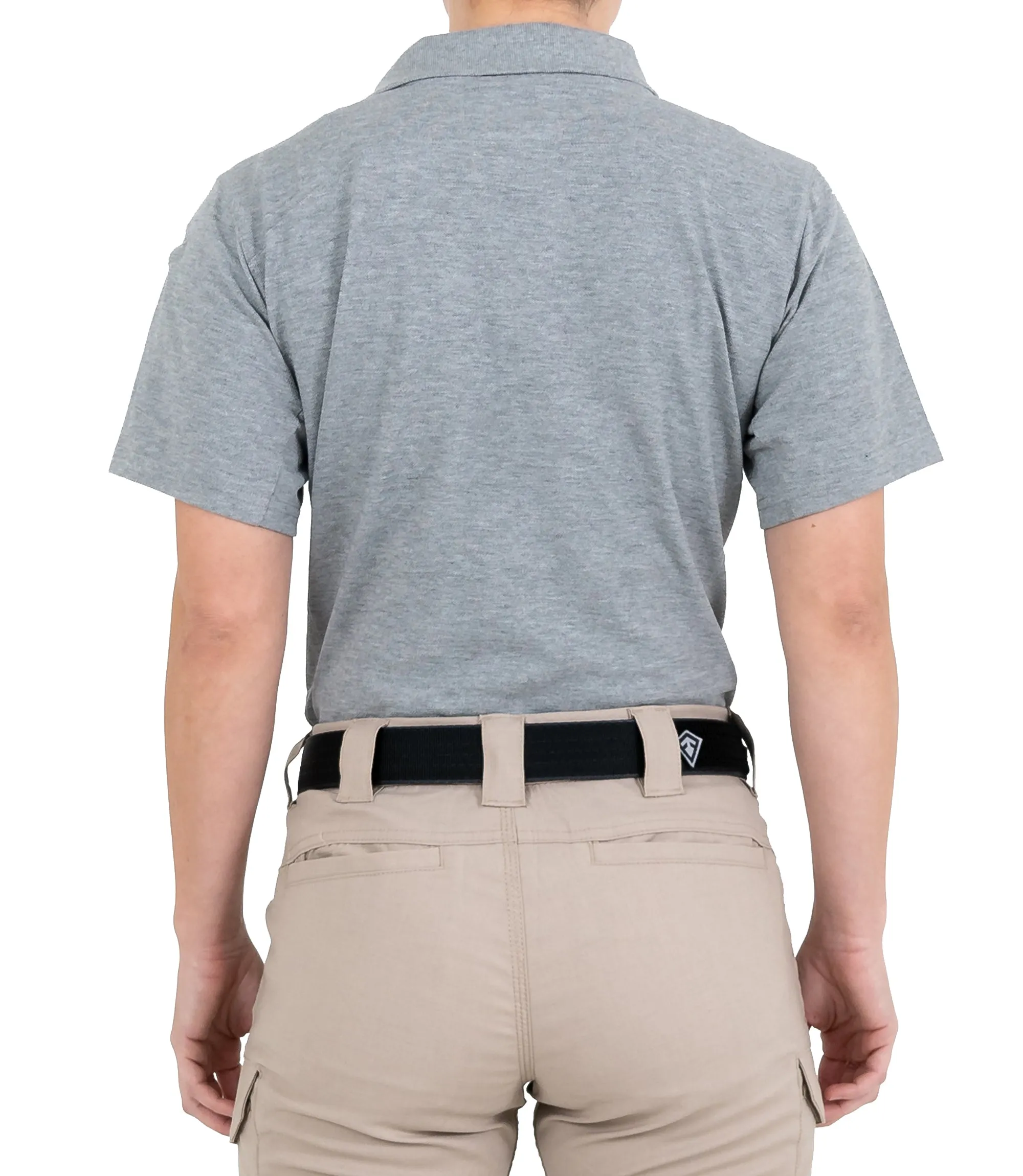 Women's Cotton Short Sleeve Polo - Heather Grey, Black, & Khaki sold by First Tactical product image thumbnail 3