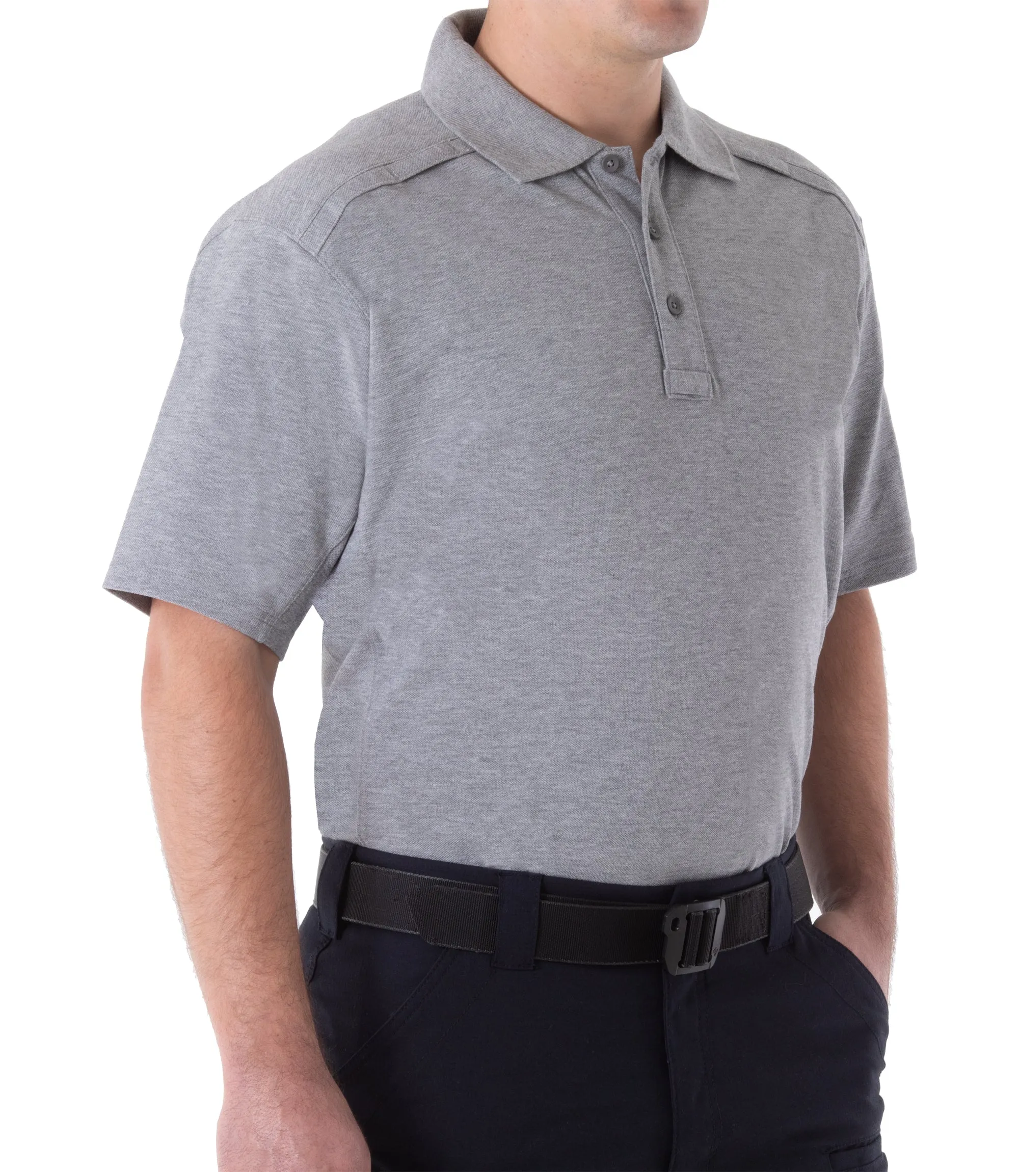 Men's Cotton Short Sleeve Polo - Khaki & Heather Grey sold by First Tactical product image thumbnail 4