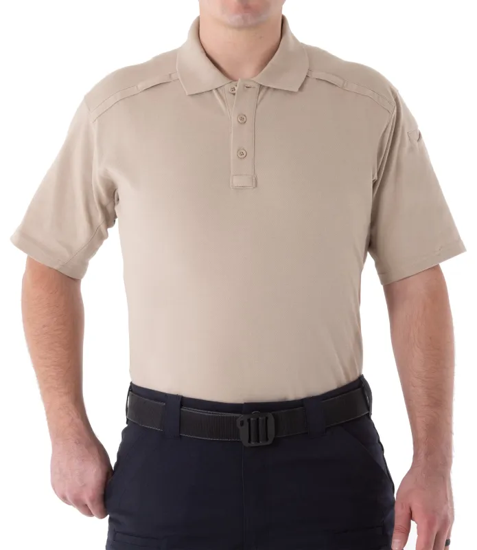 Men's Cotton Short Sleeve Polo - Khaki & Heather Grey made by First Tactical