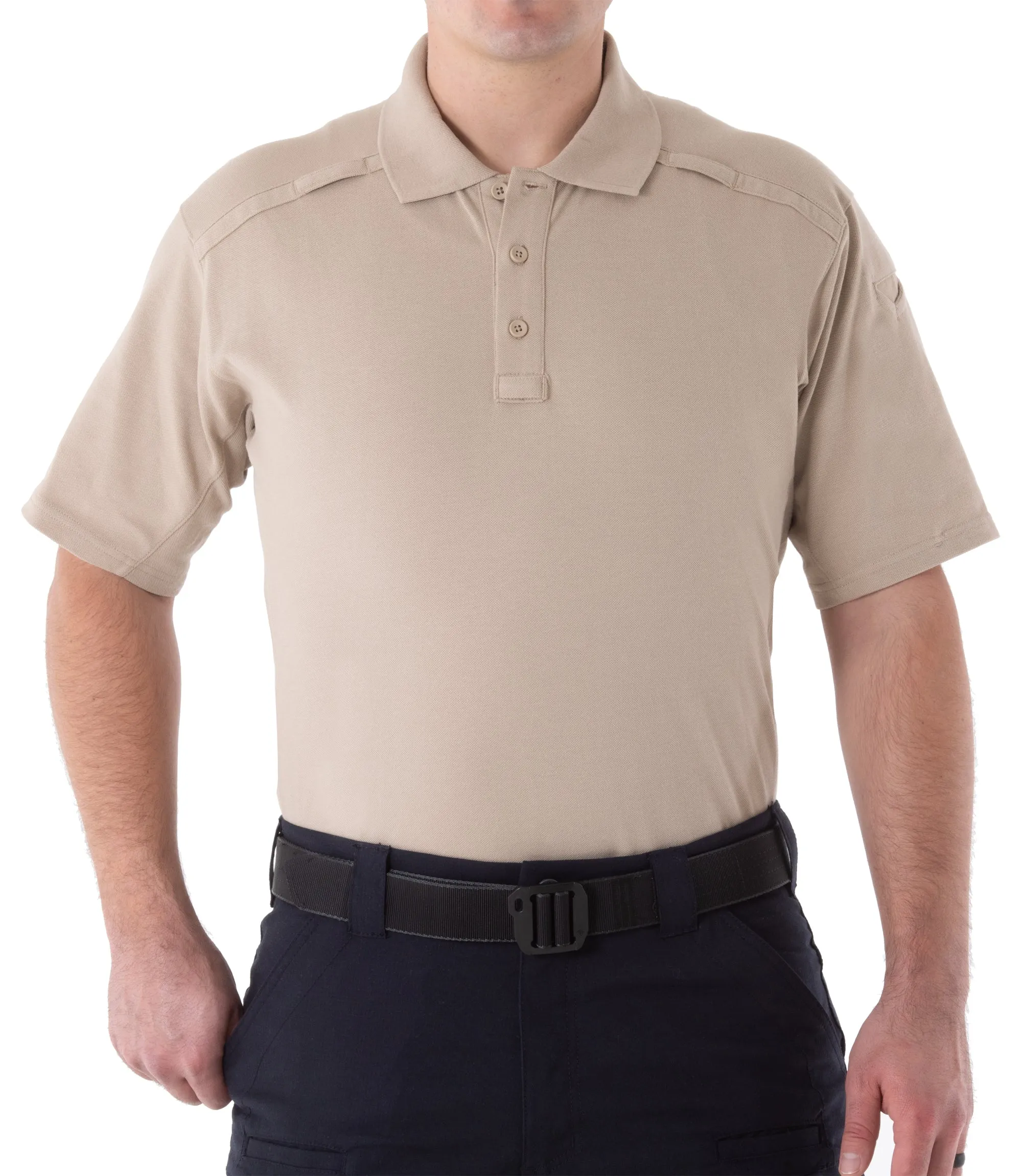 Men's Cotton Short Sleeve Polo - Khaki & Heather Grey sold by First Tactical