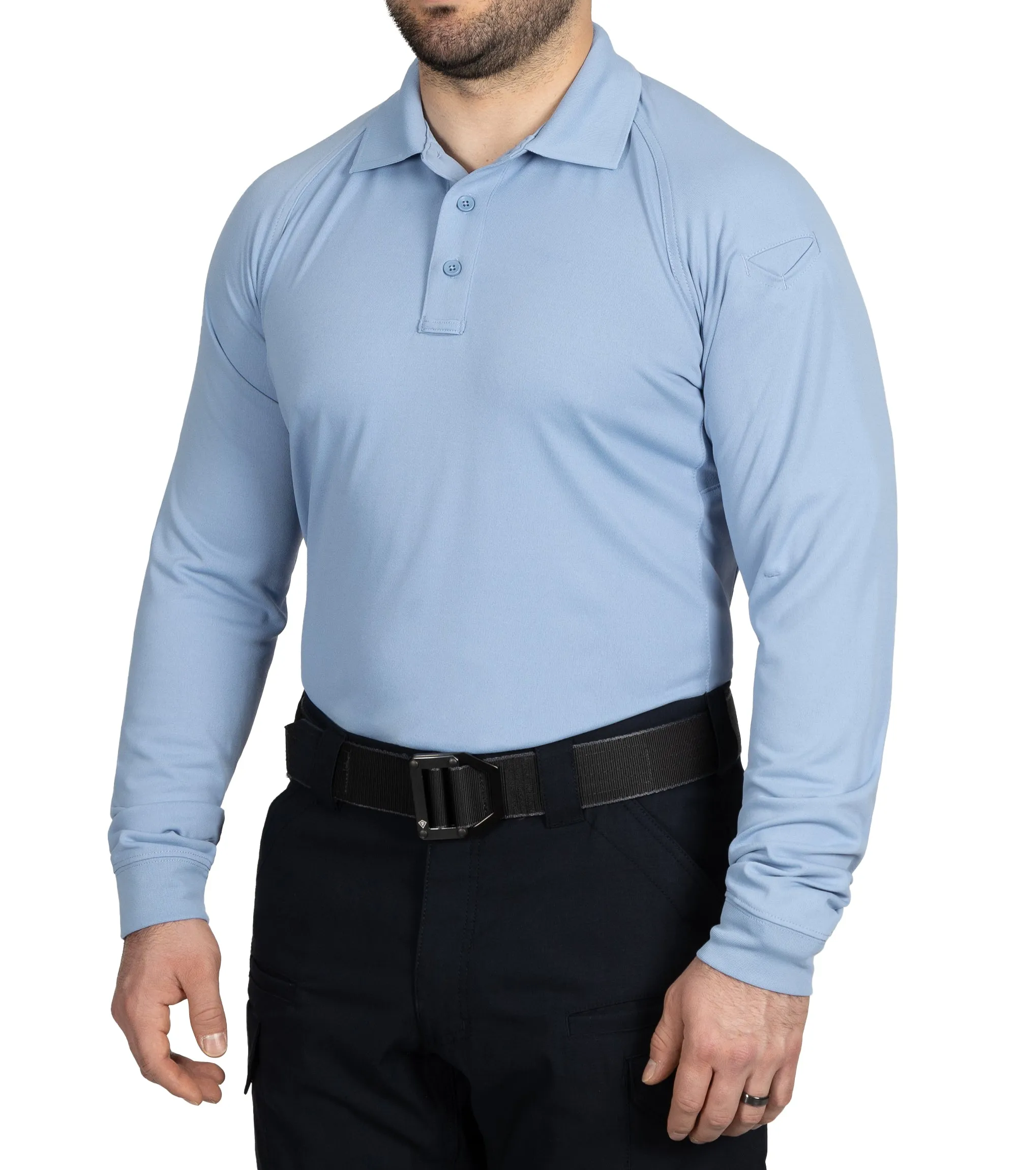 Men's Performance Long Sleeve Polo - Medium Blue sold by First Tactical product image thumbnail 2