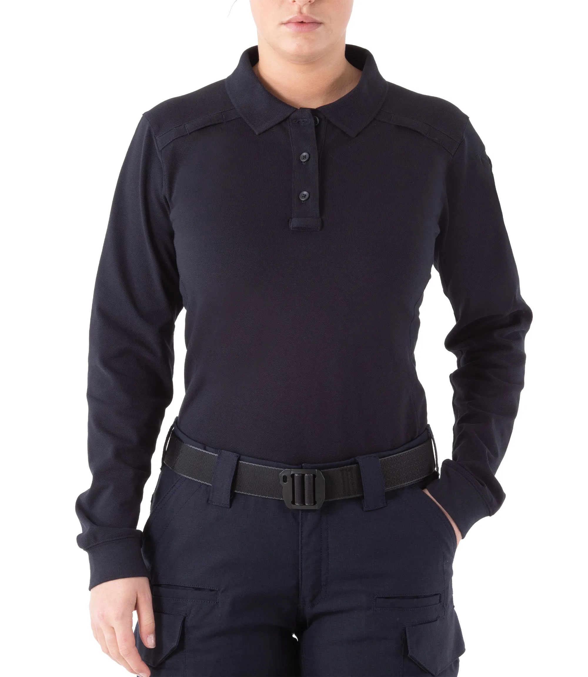 Women's Cotton Long Sleeve Polo sold by First Tactical