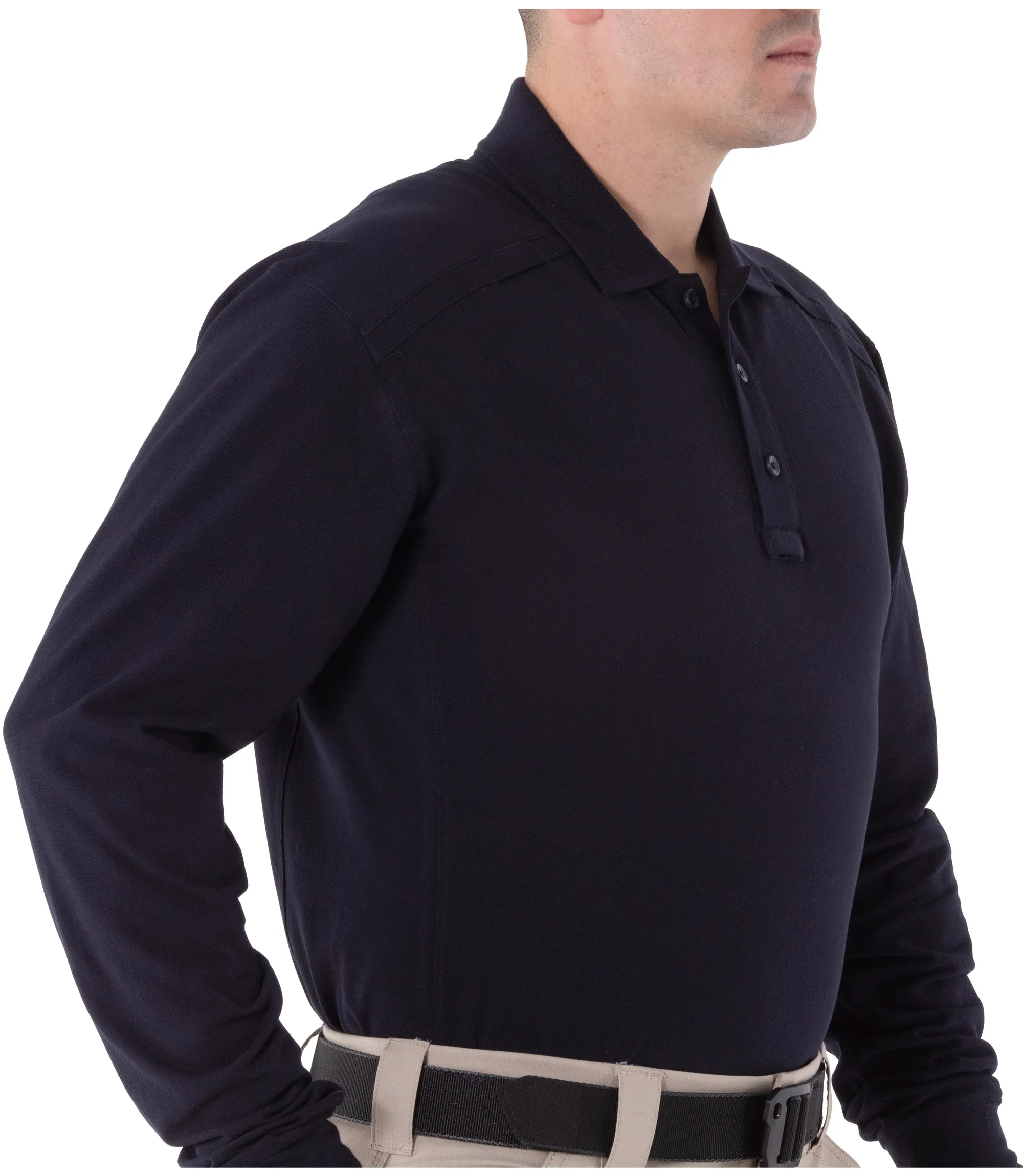 Men's Cotton Long Sleeve Polo sold by First Tactical product image thumbnail 3
