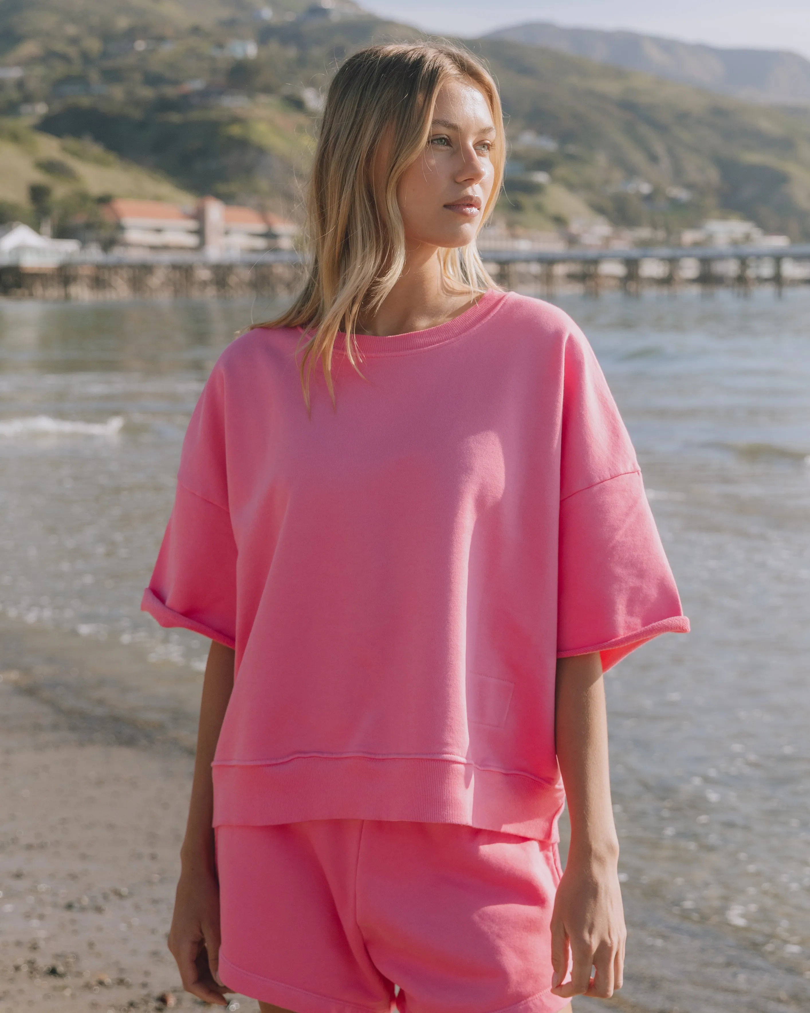 Cropped Sleeve Crew - Cheeks sold by Daily Drills