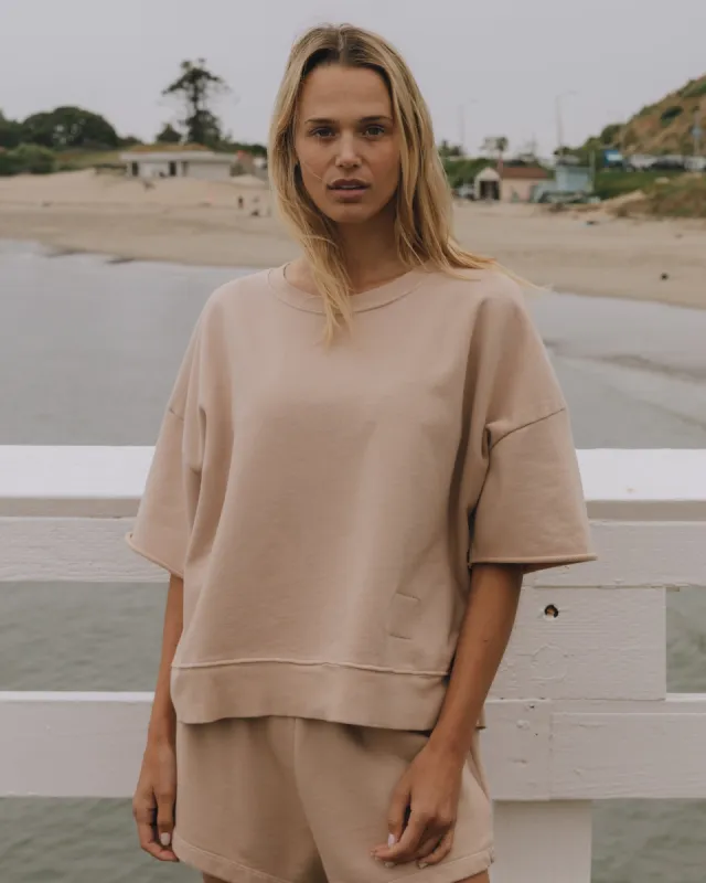 Cropped Sleeve Crew - Cafe sold by Daily Drills