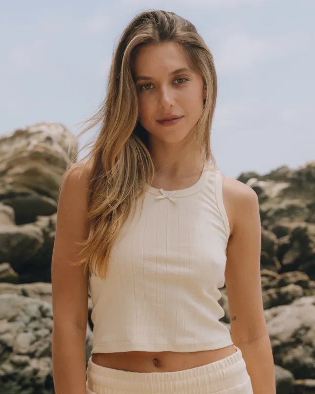 Pointelle Tank - Cream made by Daily Drills