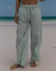 Seersucker Resort Pants - Light Green/White Stripe sold by Daily Drills