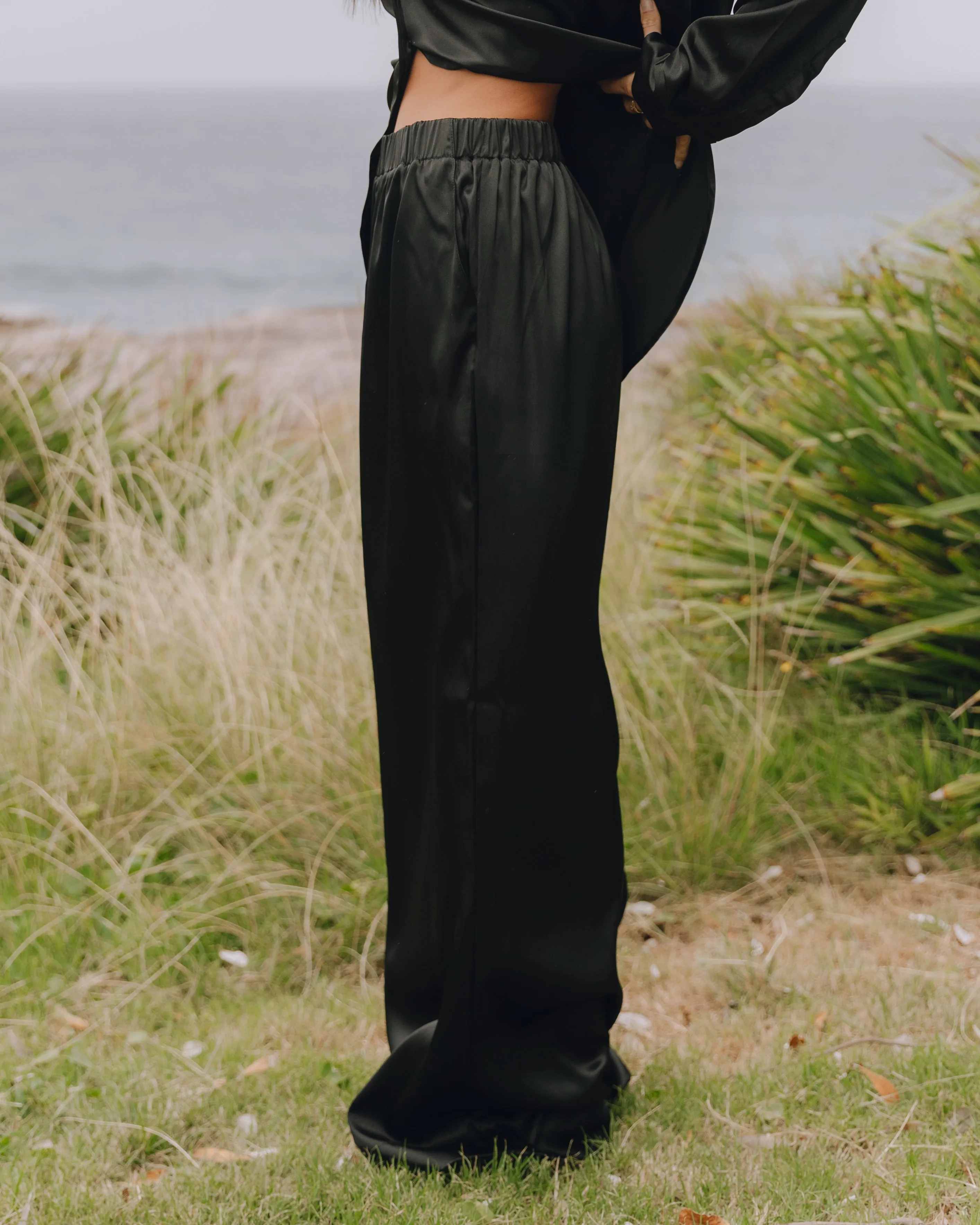Silky Resort Pants - Black sold by Daily Drills product image thumbnail 3