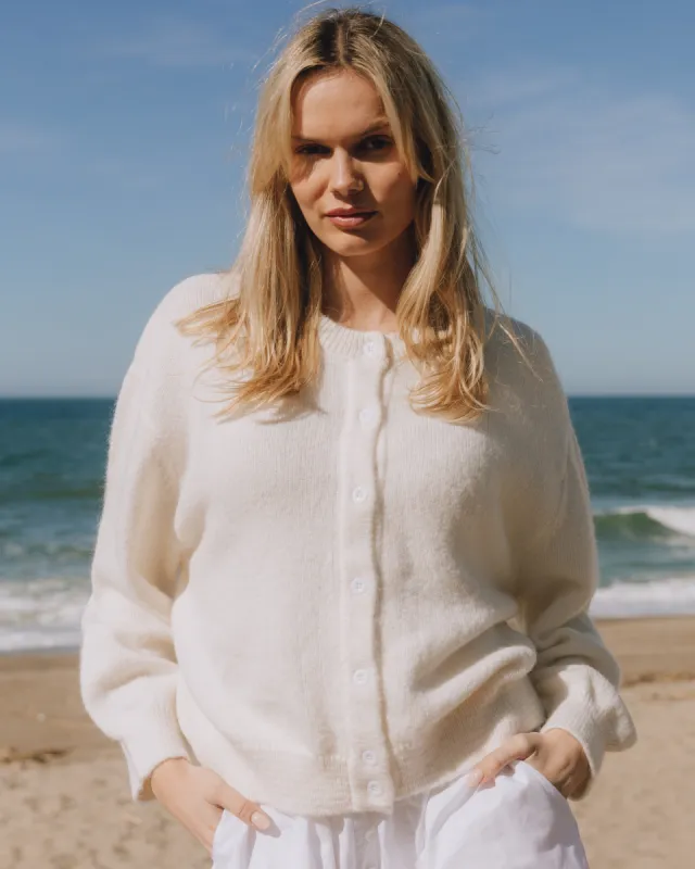 Button Up Sweater - White sold by Daily Drills