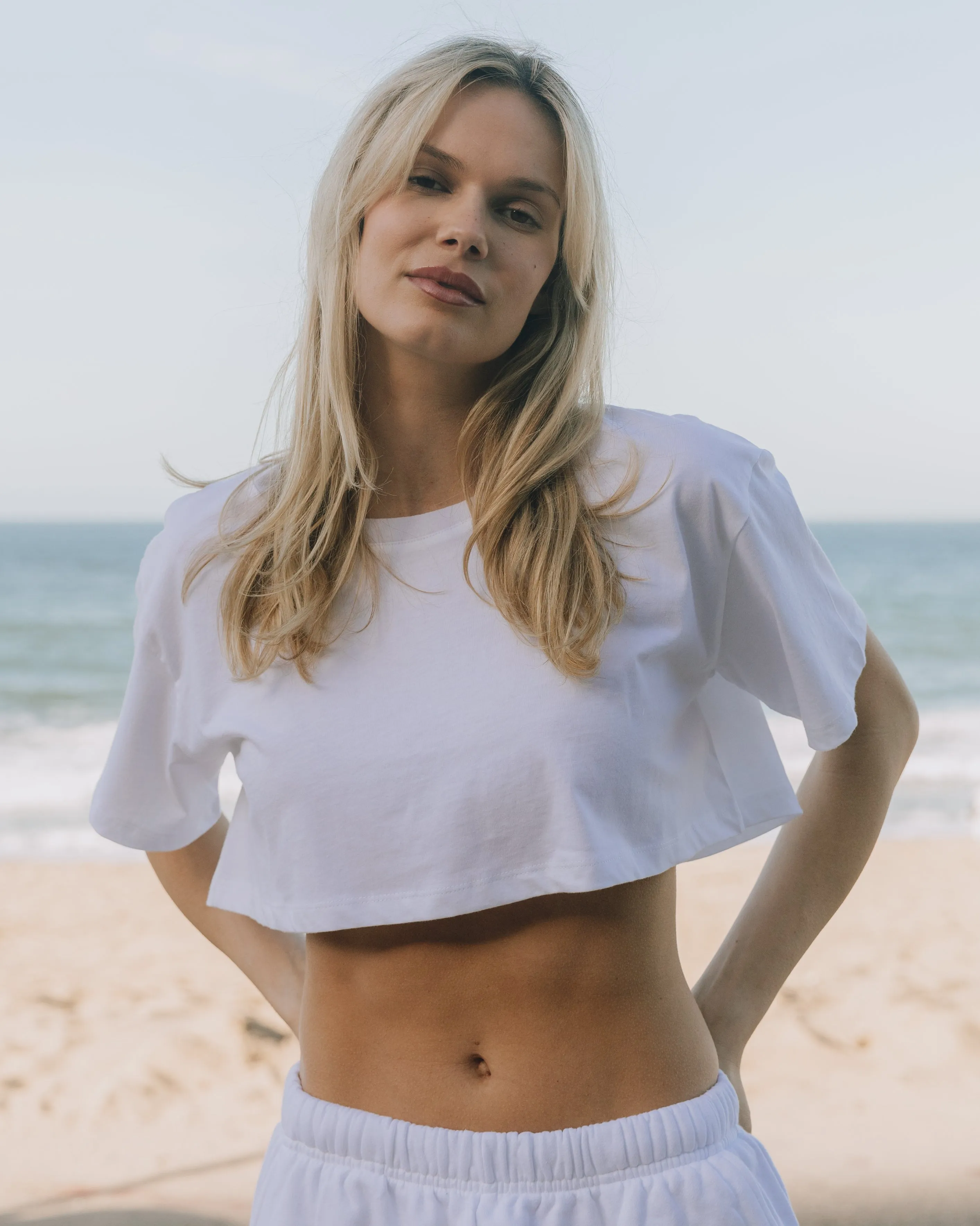 Soft Cropped Tee - White sold by Daily Drills