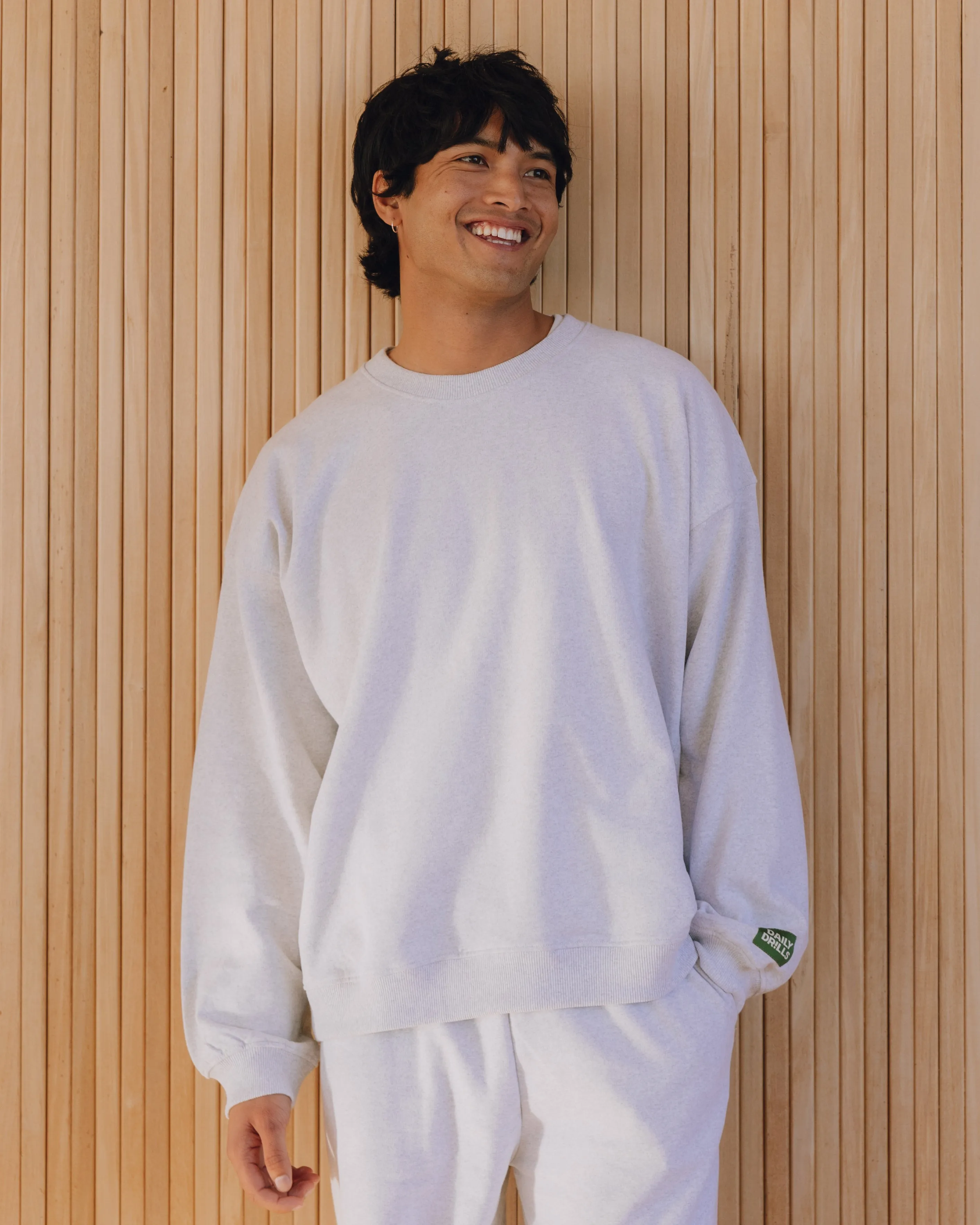 Oversized Fleece Crew - Heather Grey sold by Daily Drills product image thumbnail 4